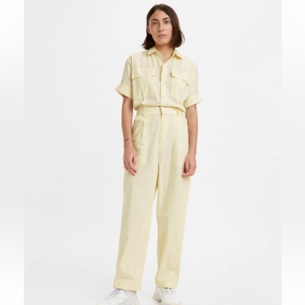 Levi’s Lorelei ALTERED 100% Cotton Utility Pocket Button Up Jumpsuit Size L